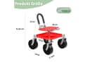 Rutaqian Rollsitz Fahrbarer Gartensitz mit Stauraum, Höhenverstellbar 51-61cm Bild 3