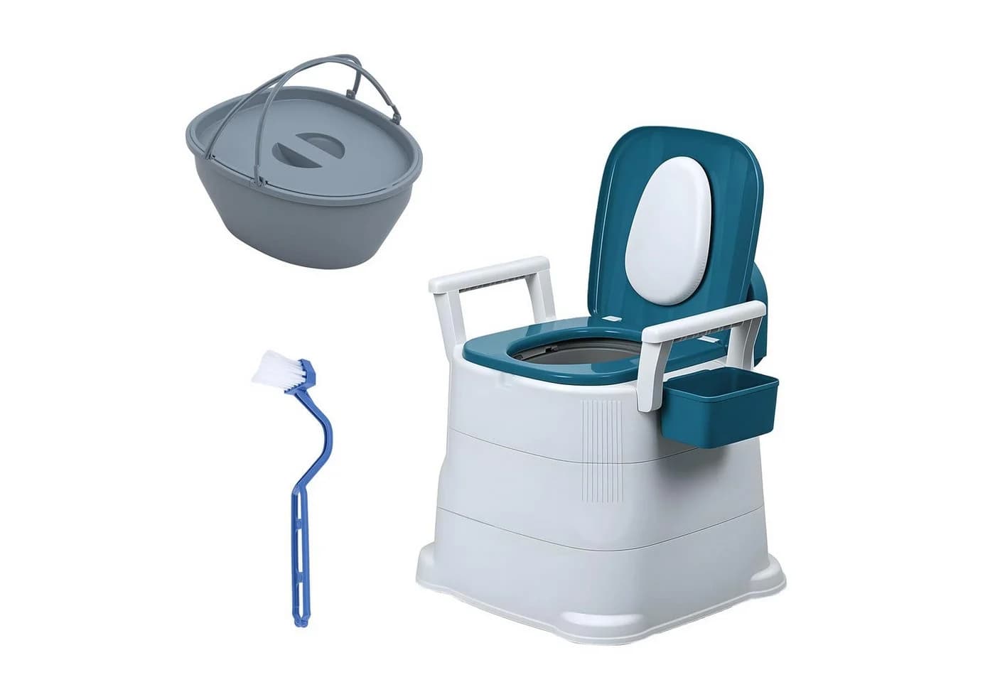 Mobiler und tragbarer Toilettenstuhl aus Kunststoff - Bild 2
