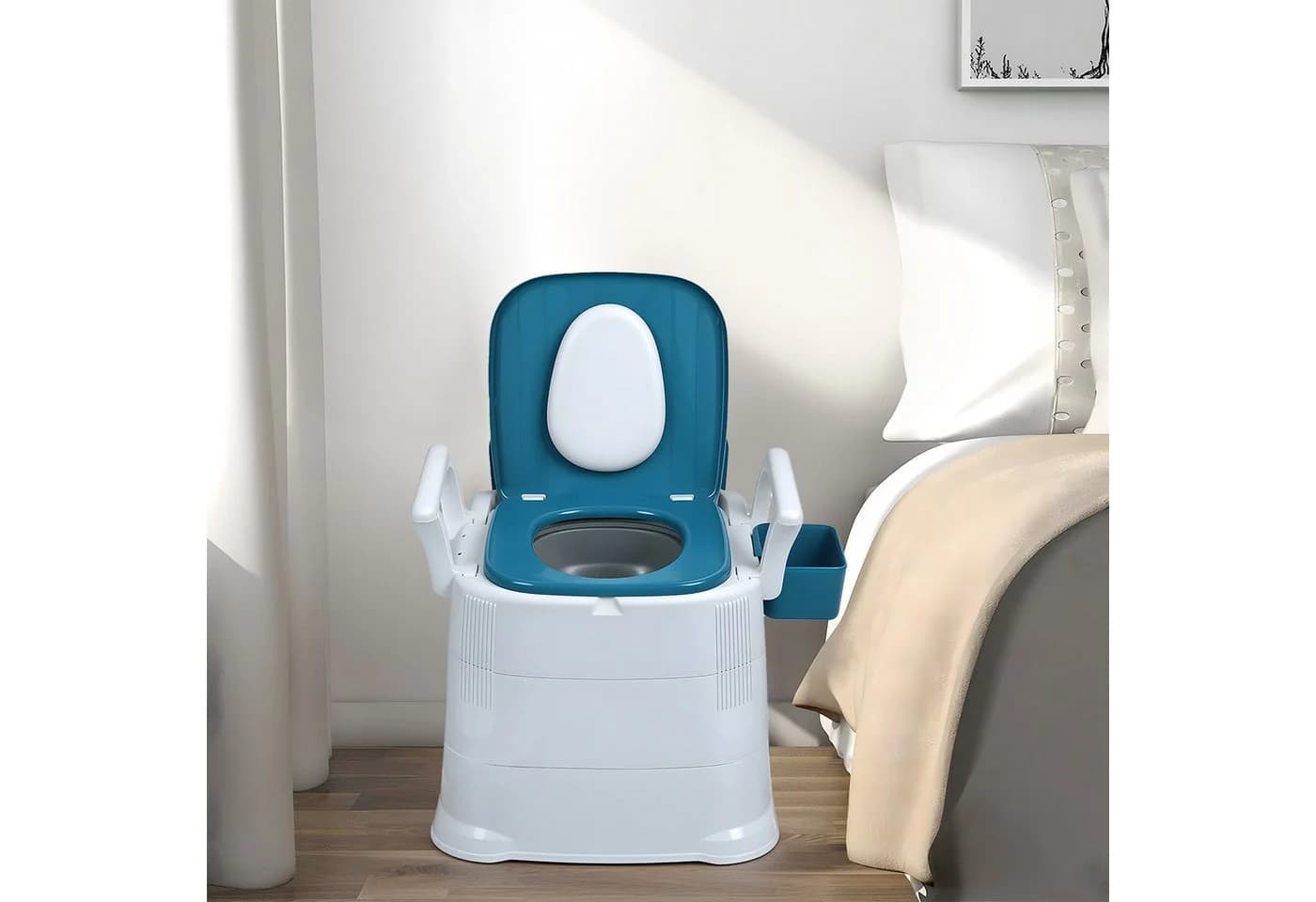 Mobiler und tragbarer Toilettenstuhl aus Kunststoff - Bild 4