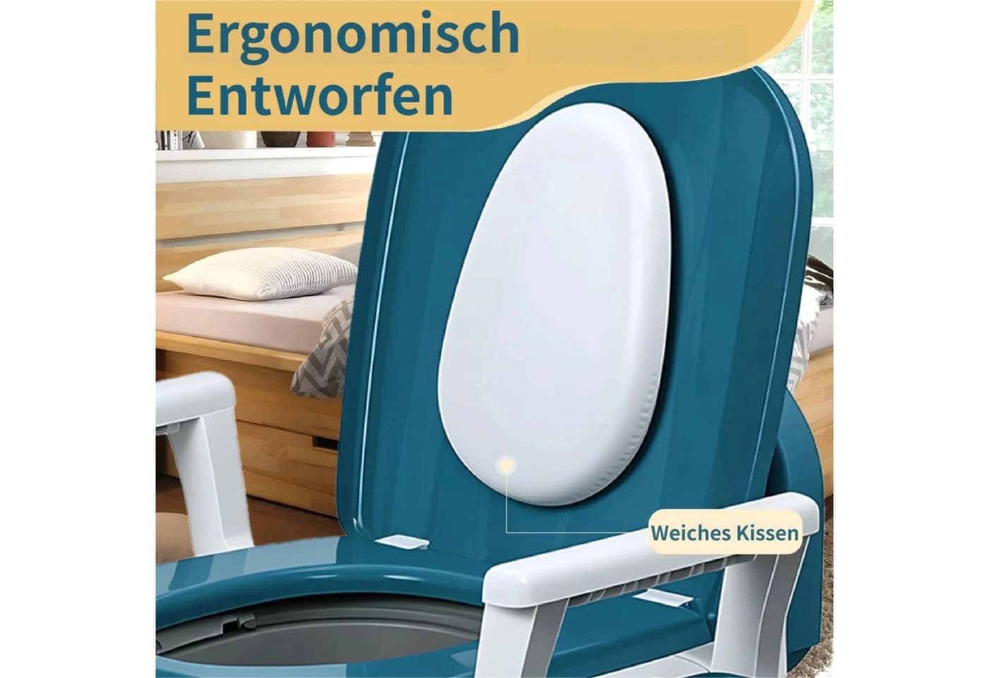 Mobiler und tragbarer Toilettenstuhl aus Kunststoff - Bild 5
