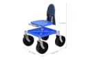 Rutaqian Mobiler Gartenhocker Blau Höhenverstellbar mit Rollen Bild 1