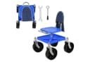 Rutaqian Mobiler Gartenhocker Blau Höhenverstellbar mit Rollen Bild 2