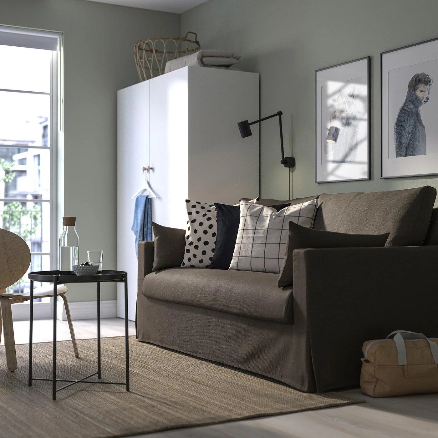 IKEA HYLTARP 2er-Bettsofa Graubraun