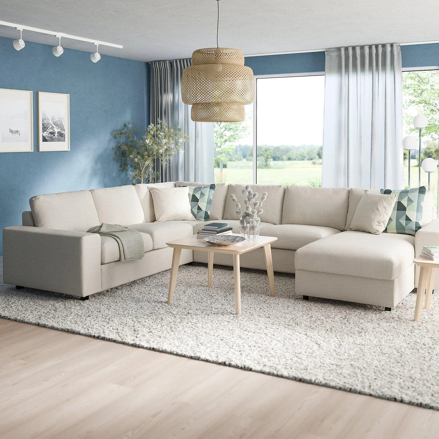 IKEA VIMLE 5er-Eckbettsofa mit Récamiere Beige