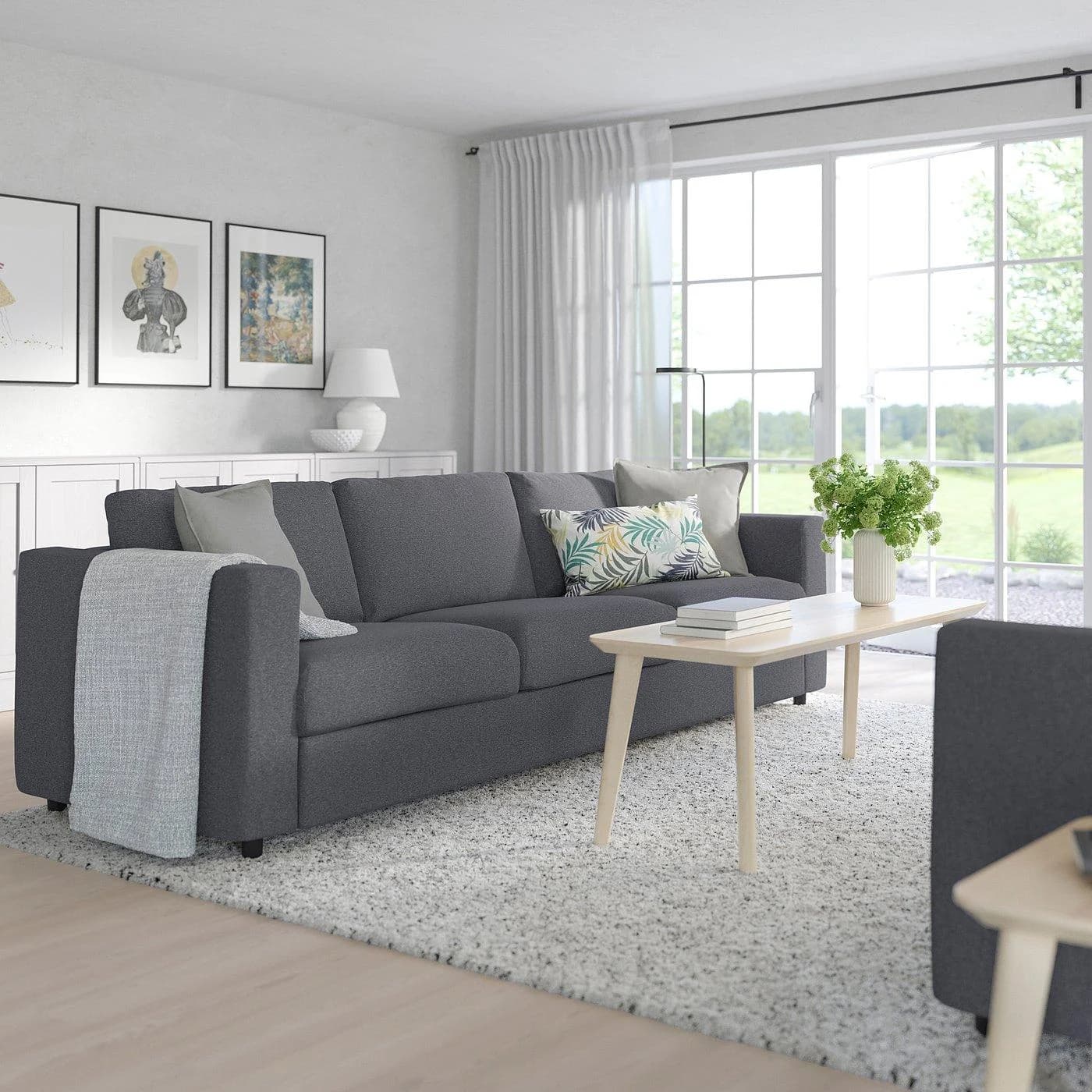 IKEA VIMLE 3er-Bettsofa Grau Gunnared