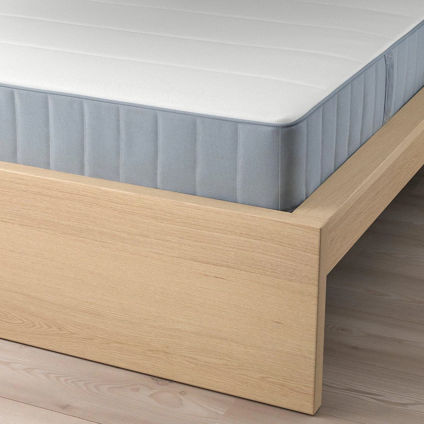 IKEA MALM Bettgestell mit Matratze Weiß Furnier