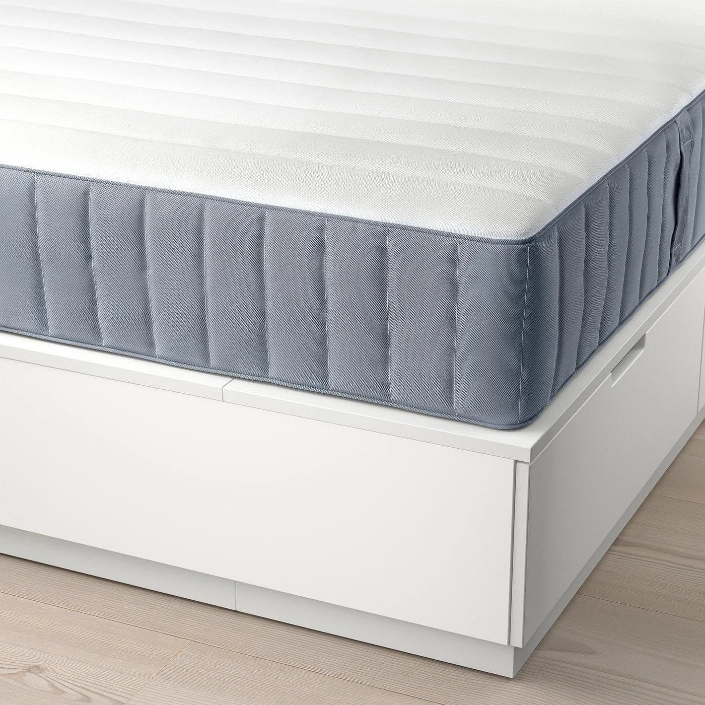 IKEA NORDLI Bettgestell mit Aufbewahrung und Matratze Weiß