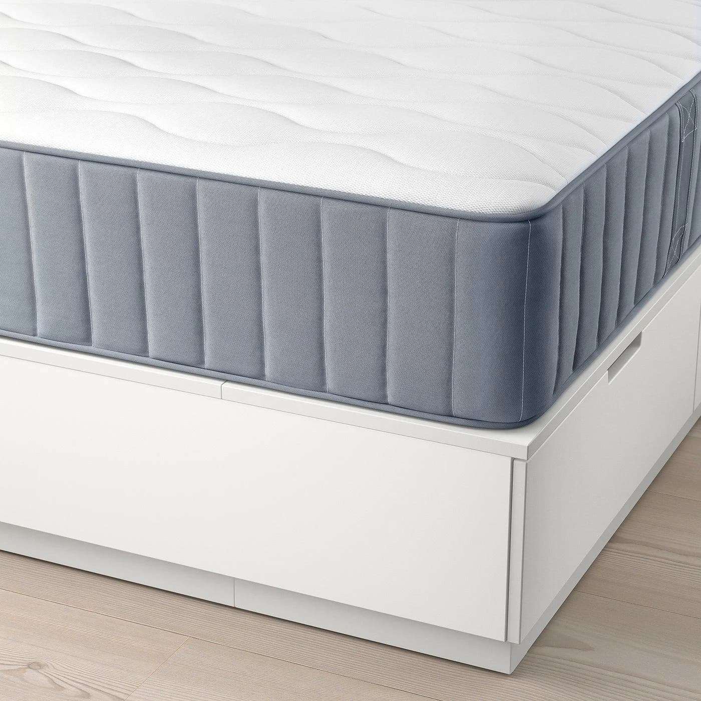 IKEA NORDLI Bettgestell mit Aufbewahrung und Matratze Weiß