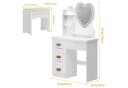 Rutaqian Schminktisch mit LED Herzspiegel, 4 Schubladen & Hocker Bild 1