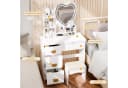 Rutaqian Schminktisch mit LED Herzspiegel, 4 Schubladen & Hocker Bild 3