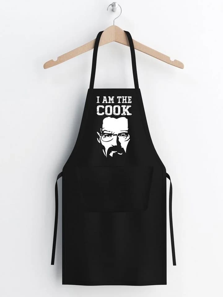 Youth Designz Grillschürze I AM THE COOK Schwarz Lustiger Spruch