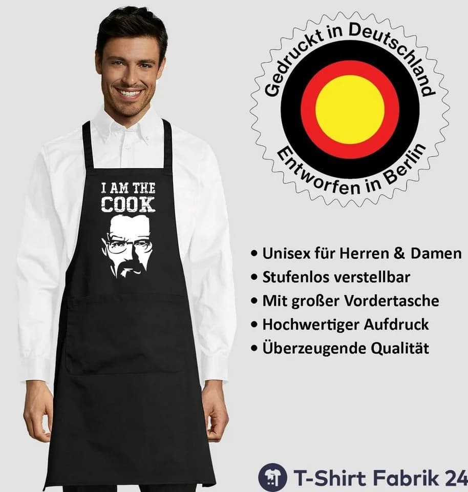 Youth Designz Grillschürze I AM THE COOK Schwarz Lustiger Spruch - Bild 4