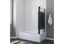AQUALAVOS Badewannenaufsatz Eckdusche 120x70cm Schwarz ESG Glas Bild 3