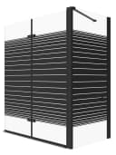 AQUALAVOS Badewannenaufsatz Eckdusche 120x70cm Schwarz ESG Glas Bild 5