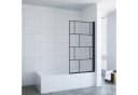 AQUALAVOS Badewannenfaltwand 80 cm ESG Glas Nano Beschichtung Schwarz Bild 1