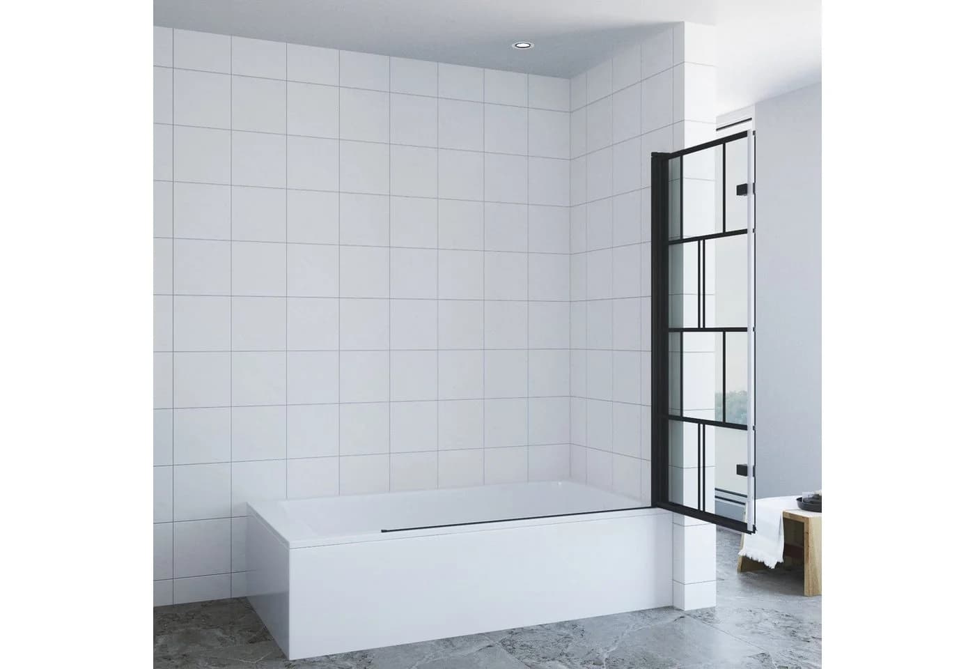 AQUALAVOS Badewannenaufsatz 120 cm Nano Glas Duschtrennwand - Bild 3