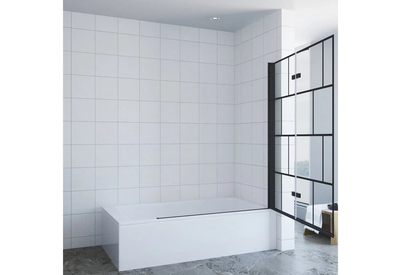 AQUALAVOS Badewannenaufsatz 120 cm Nano Glas Duschtrennwand - Bild 4