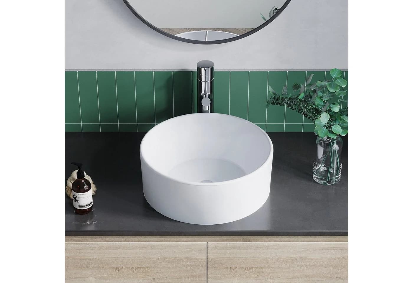 AQUALAVOS Aufsatzwaschbecken Keramik Weiß Modern - Bild 2
