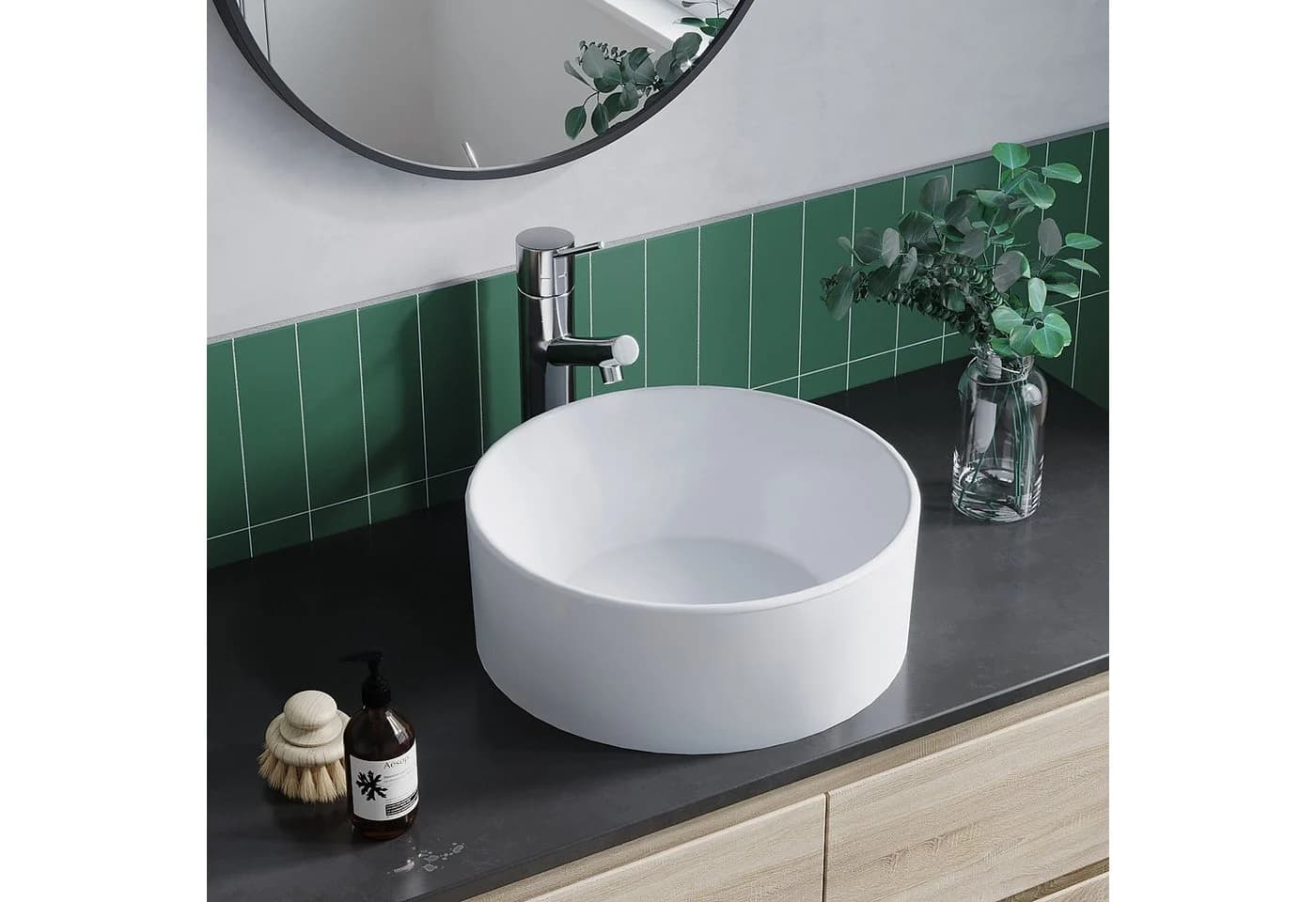 AQUALAVOS Aufsatzwaschbecken Keramik Weiß Modern - Bild 4