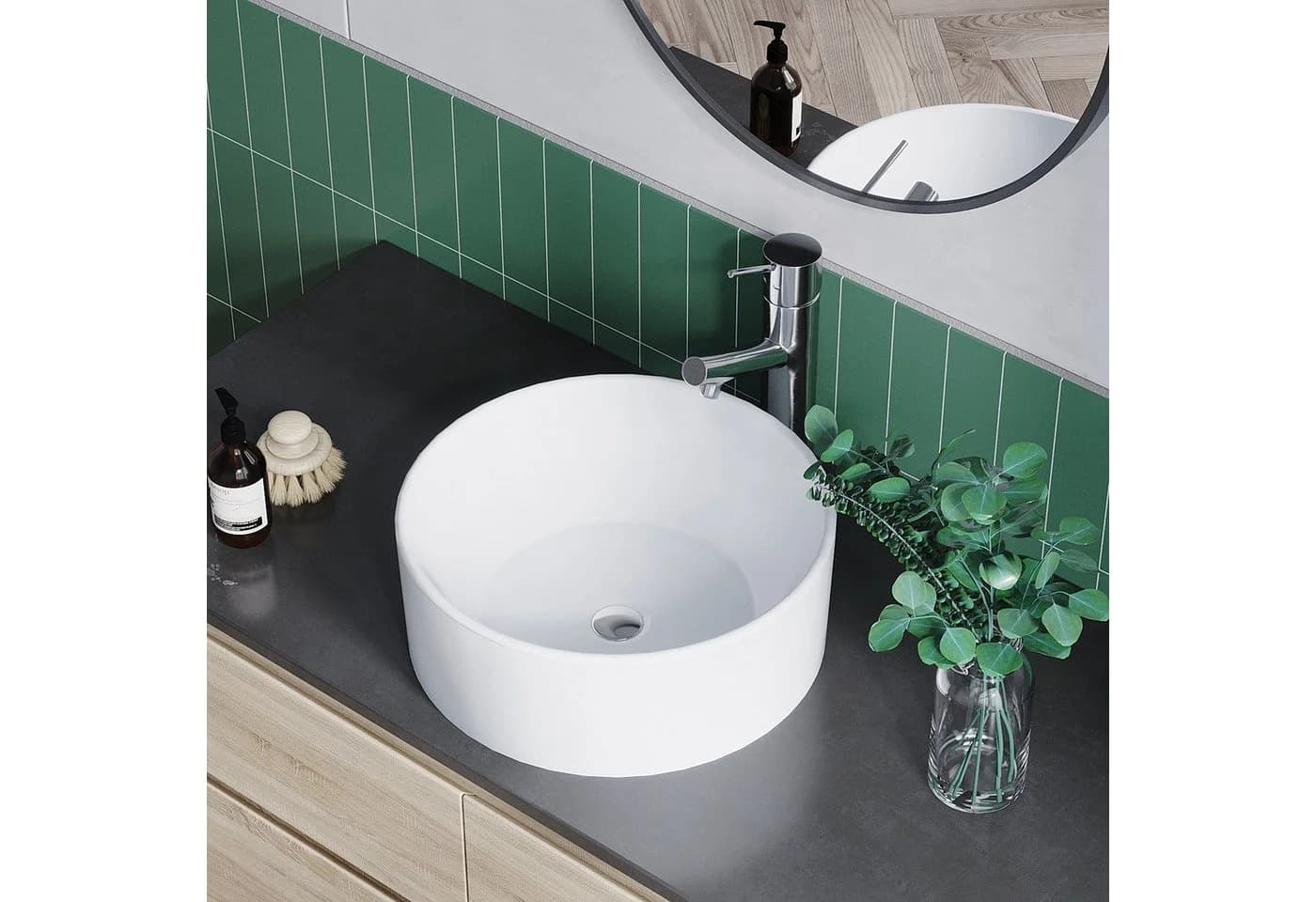 AQUALAVOS Aufsatzwaschbecken Keramik Weiß Modern - Bild 5
