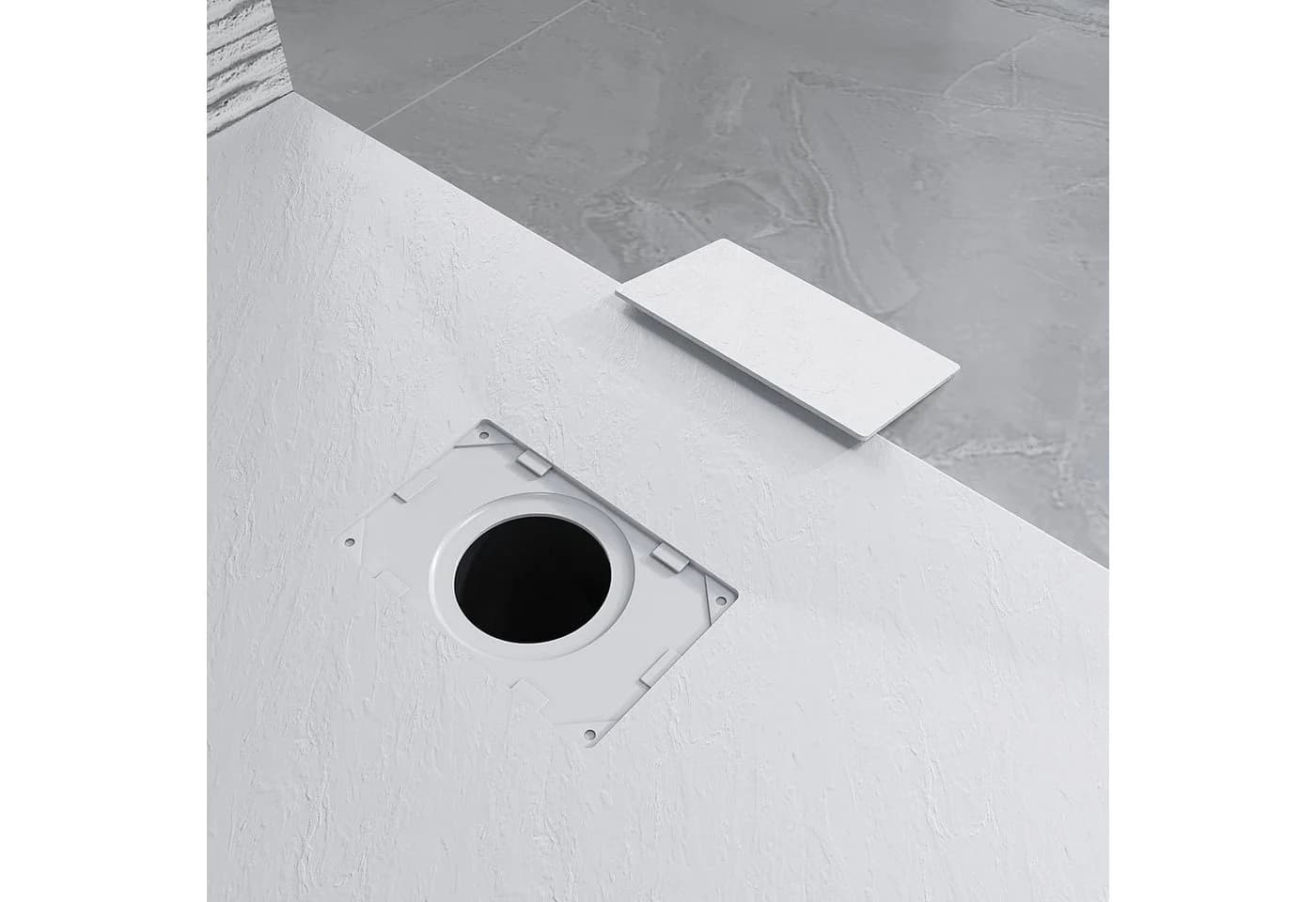 AQUALAVOS Duschwanne weiß SMC Steinoptik Antirutsch - Bild 5