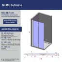AQUABATOS Duschfaltwand rahmenlos ESG-Sicherheitsglas Falttür Bild 5