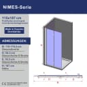AQUABATOS Duschwand Falttür Glas rahmenlos ESG 5mm Bild 5