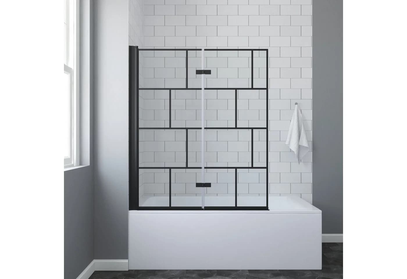 AQUABATOS Badewannenfaltwand Duschwand 5 mm ESG Nano-Beschichtung