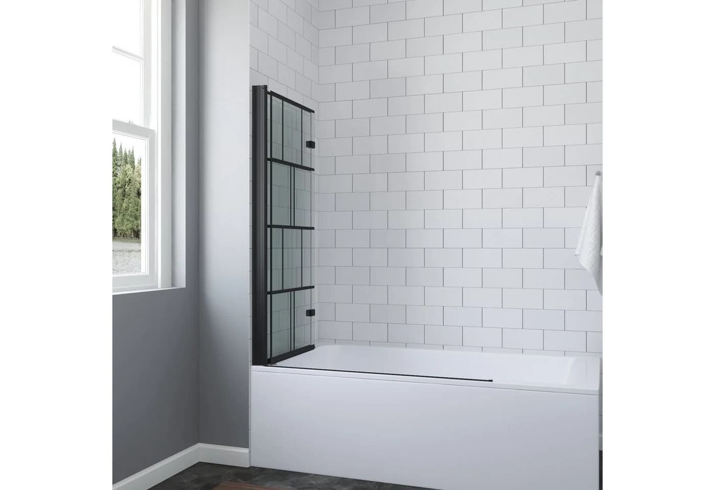 AQUABATOS Badewannenfaltwand Duschwand 5 mm ESG Nano-Beschichtung - Bild 5