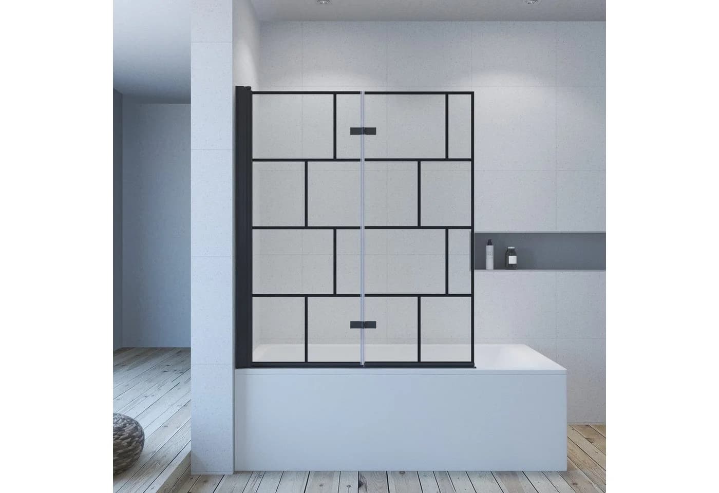 AQUABATOS Badewannenaufsatz 120x140cm Faltbar Sicherheitsglas Nano Beschichtung - Bild 2