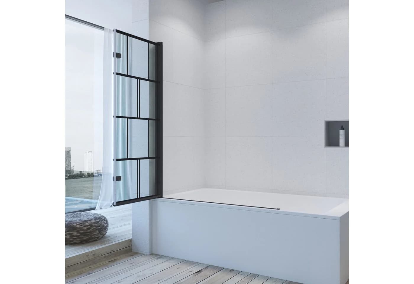 AQUABATOS Badewannenaufsatz 120x140cm Faltbar Sicherheitsglas Nano Beschichtung - Bild 4