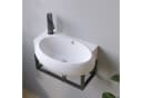 AQUABATOS Aufsatzwaschbecken Oval Weiß mit Hahnloch Bild 4