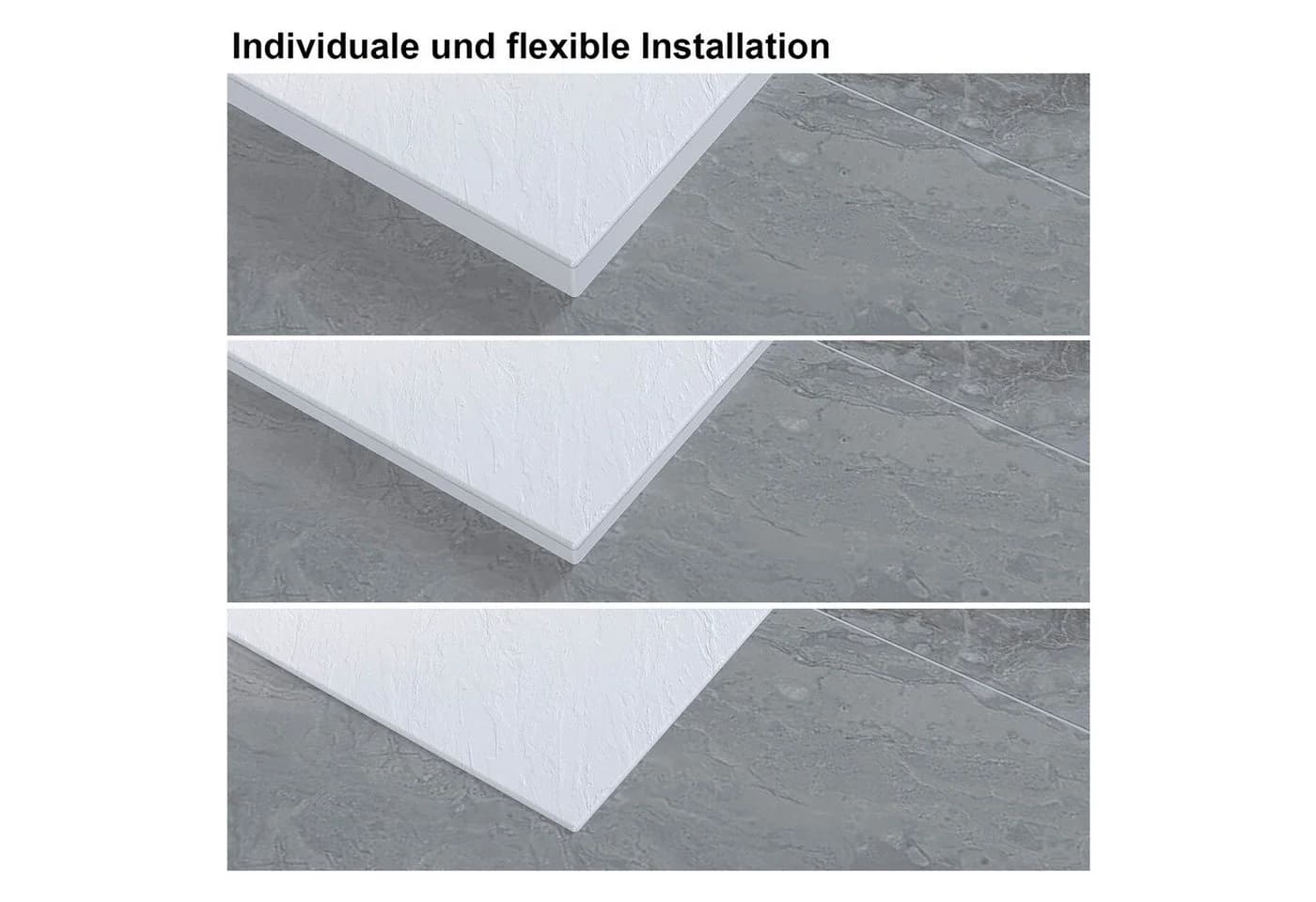 AQUABATOS Rechteckduschwanne 120x100 SMC weiß Steinoptik Antirutsch - Bild 4
