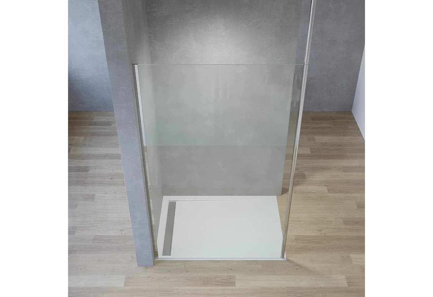 AQUABATOS Duschwand Walk-In rahmenlos Klarglas 80x200 - Bild 3