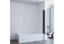 AQUABATOS Badewannenaufsatz Duschwand Grau Glas 70x140 cm Bild 1