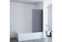AQUABATOS Badewannenaufsatz Duschwand Grau Glas 70x140 cm Bild 2
