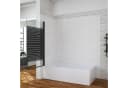 AQUABATOS Badewannenaufsatz Eck Glas Duschwand Schwarz Matt Bild 1