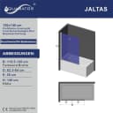AQUABATOS Badewannenaufsatz Glas Duschwand 2-tlg. Falttür Chromoptik Bild 4