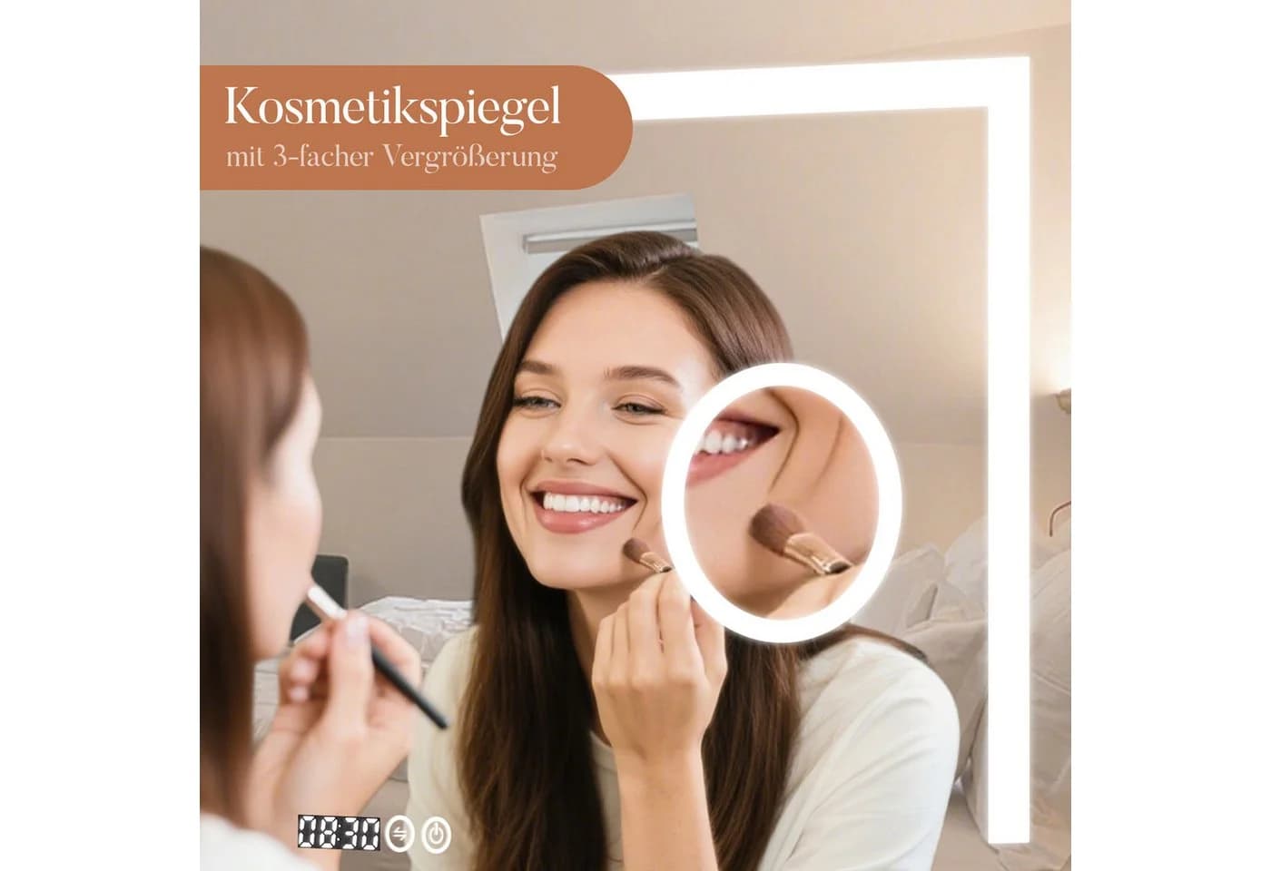 AQUABATOS Schminkspiegel mit Beleuchtung und Vergrößerung - Bild 4