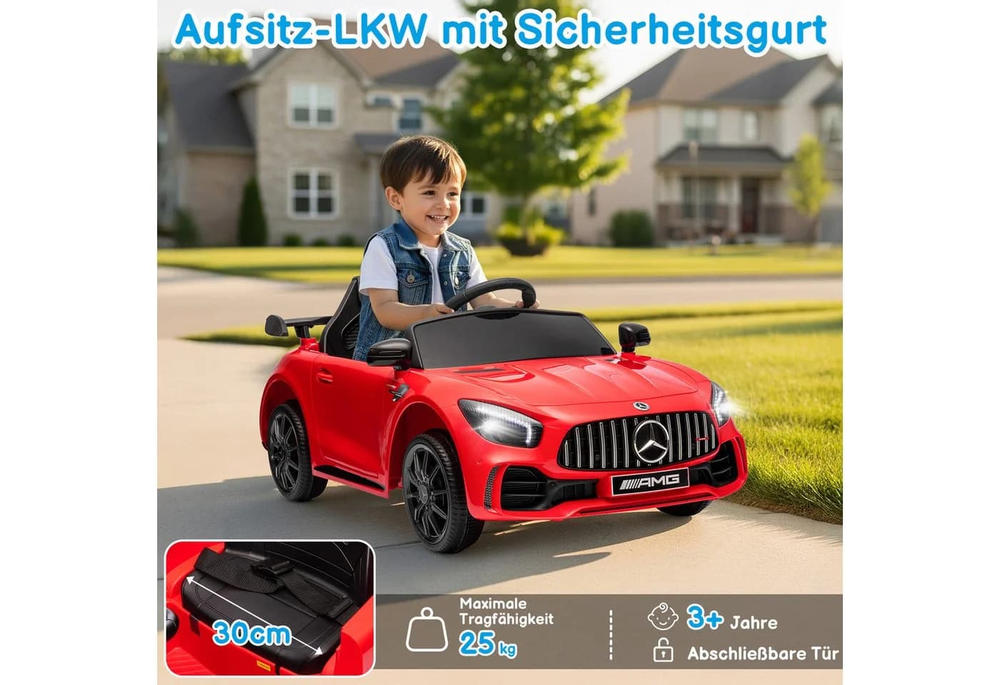 LALAHO Elektro-Kinderauto Mercedes AMG GTR 2,4GHz Fernsteuerung 12V - Bild 5