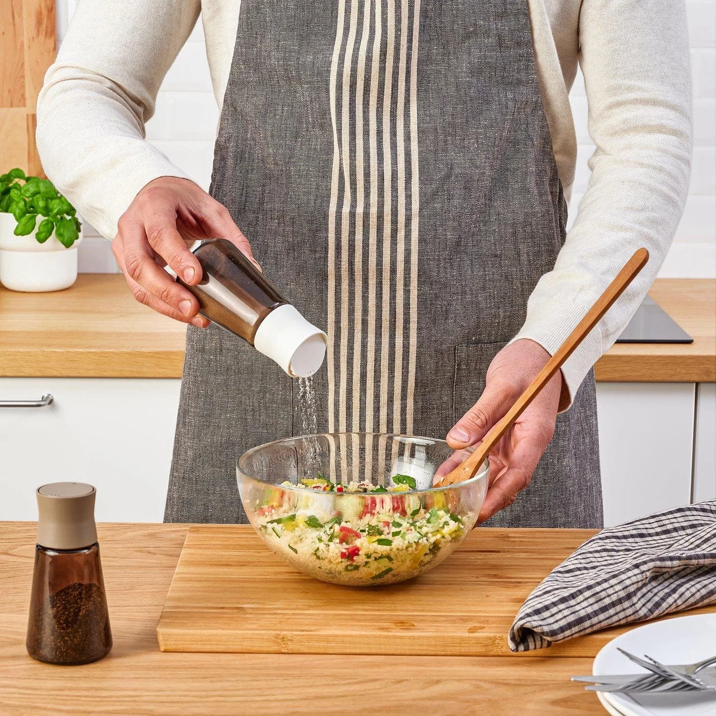 IKEA HALVTOM Salz- und Pfefferstreuer Braun Glas