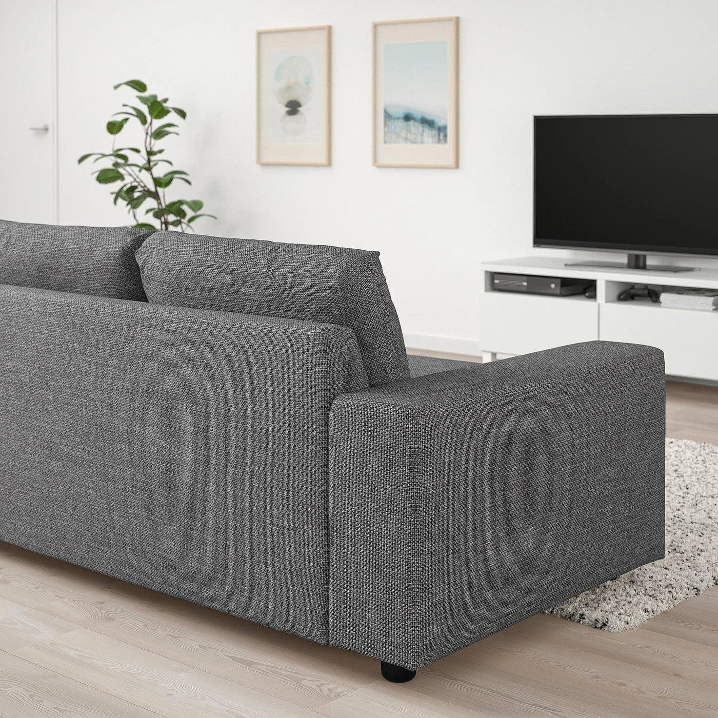 IKEA VIMLE 4er-Sofa mit Récamiere Grau/Schwarz