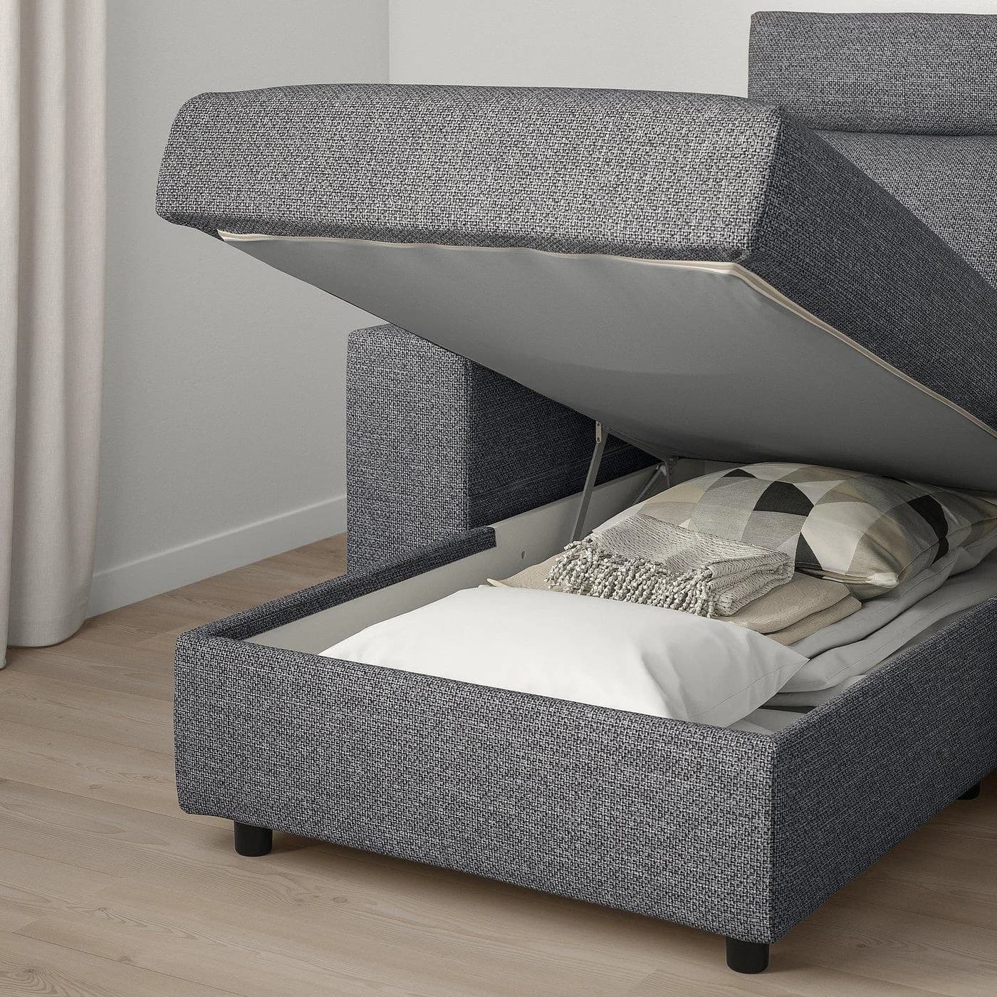 IKEA VIMLE 3er-Sofa mit Récamiere Grau/Schwarz