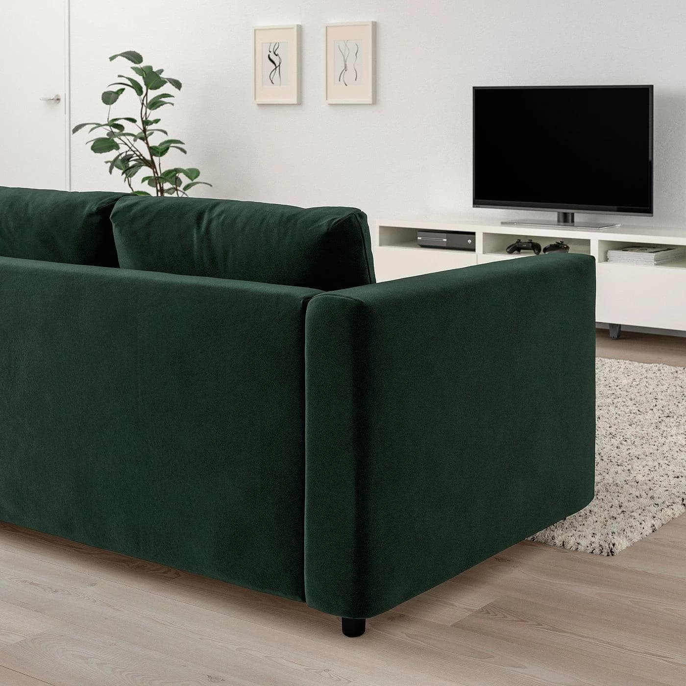 IKEA VIMLE 3er-Bettsofa Dunkelgrün Schlafsofa