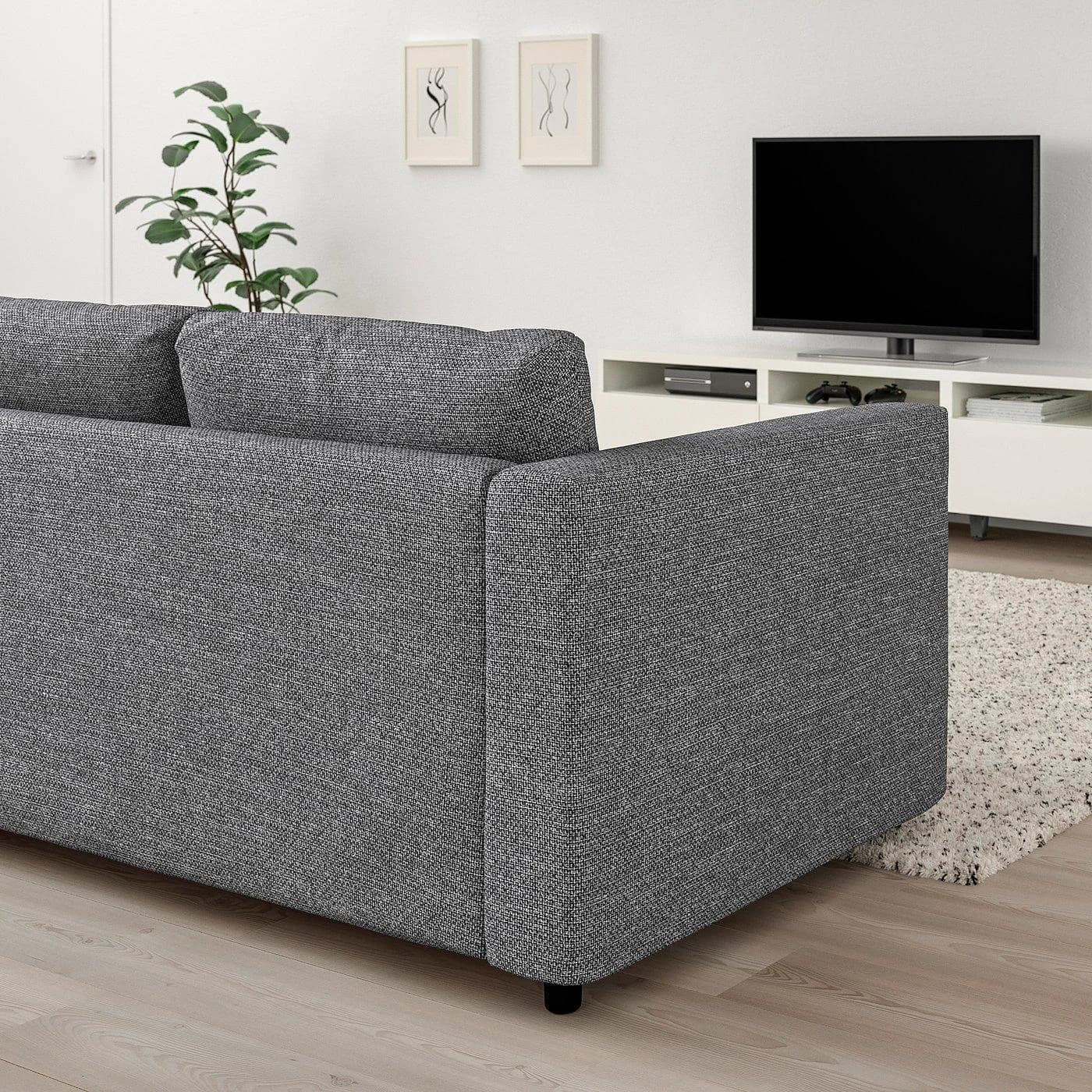 IKEA VIMLE 3er-Bettsofa Schwarz Grau Schlafsofa