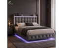 Simurq Polsterbett 140x200 mit Bettkasten, LED & USB, Dunkelgrau Bild 2