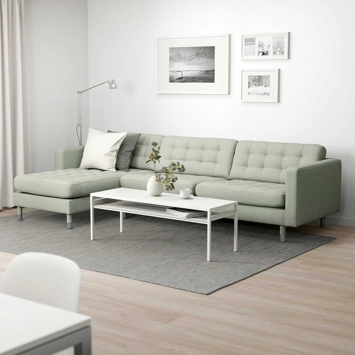 IKEA LANDSKRONA 4er-Sofa Hellgrün/Grau Modern