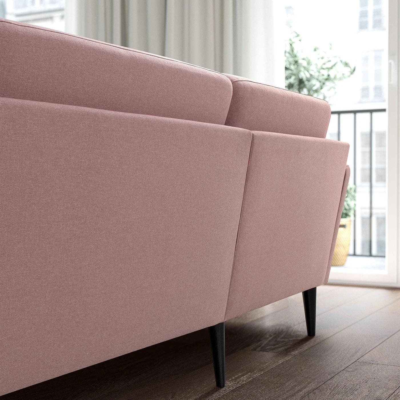 IKEA GRILLSTORP / SMEDSTORP 4er-Sofa mit Récamiere links Schwarz