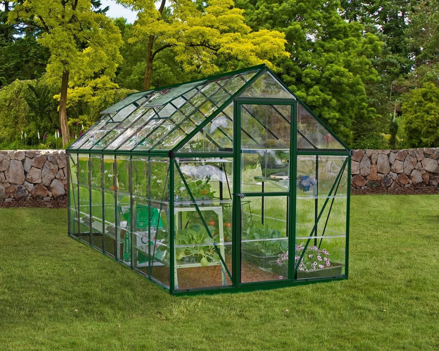 Palram Canopia Gewächshaus Harmony Grün Polycarbonat