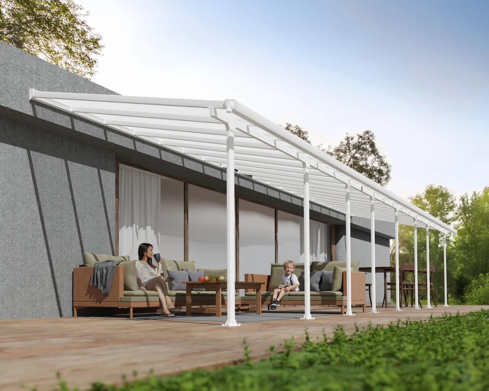 Terrassenüberdachung PALRAM Canopia Feria Aluminium Polycarbonat